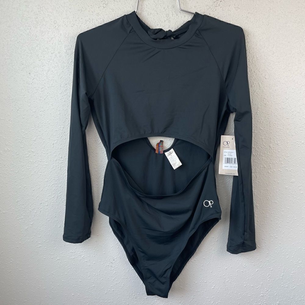NWT Ocean Pacific Black One-Piece Swimsuit Size XL
